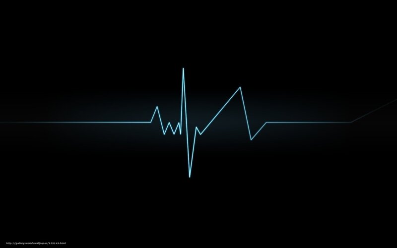 Blue Heartbeat Line — Black