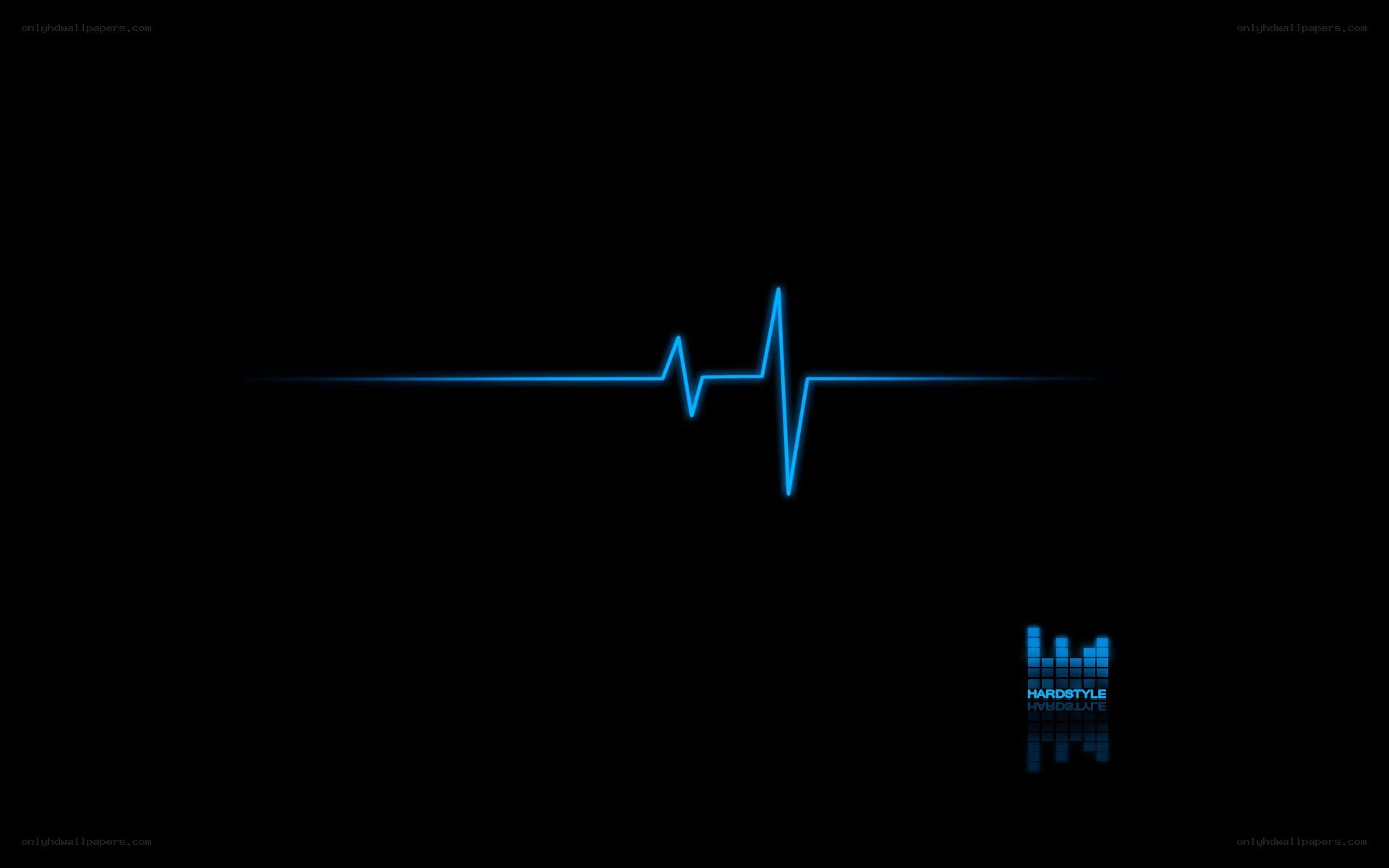 blue heartbeat line on black