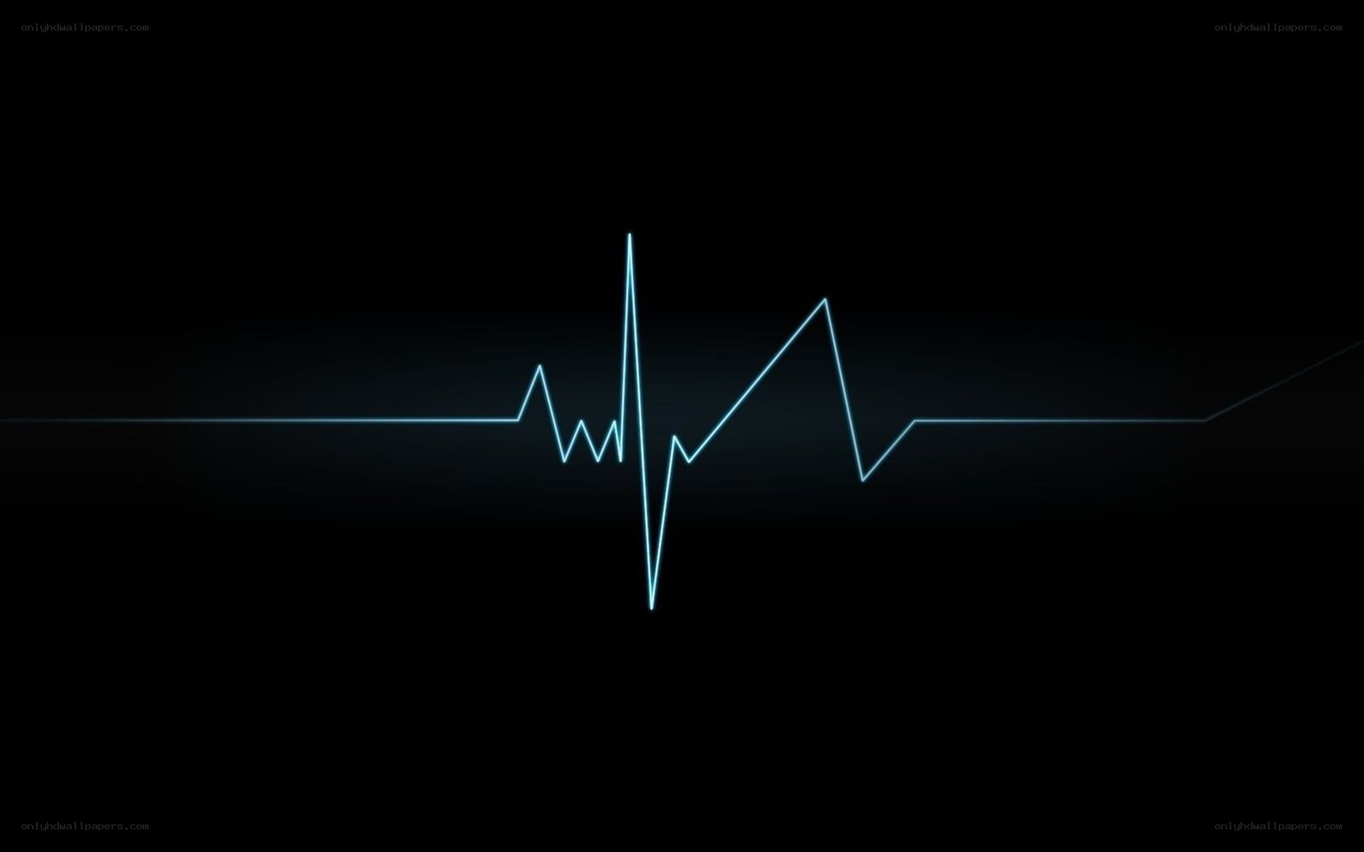 blue heartbeat line on black