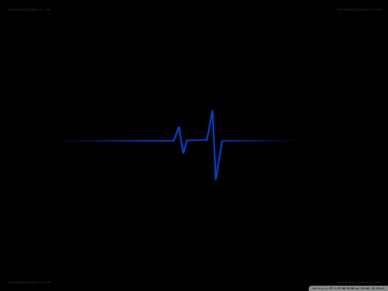 blue heartbeat line on black