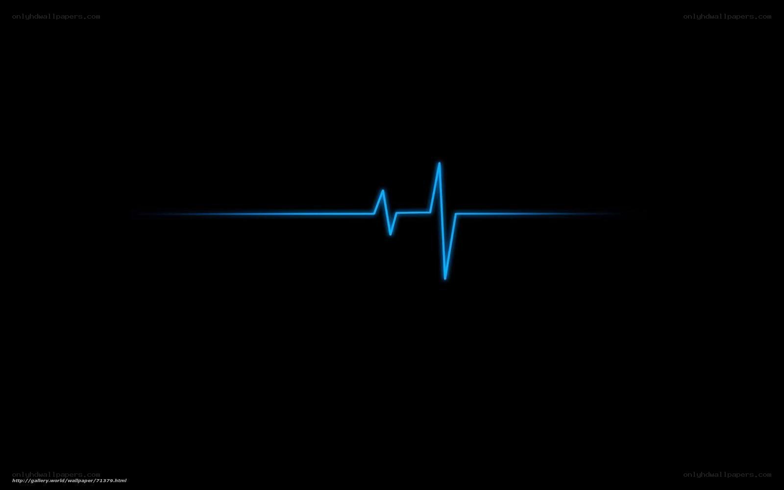 blue heartbeat line on black