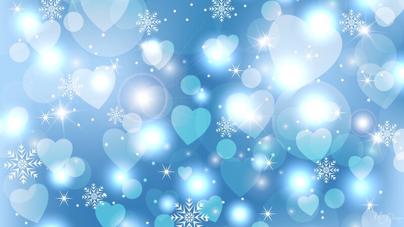 Blue Hearts and Snowflakes — Festive