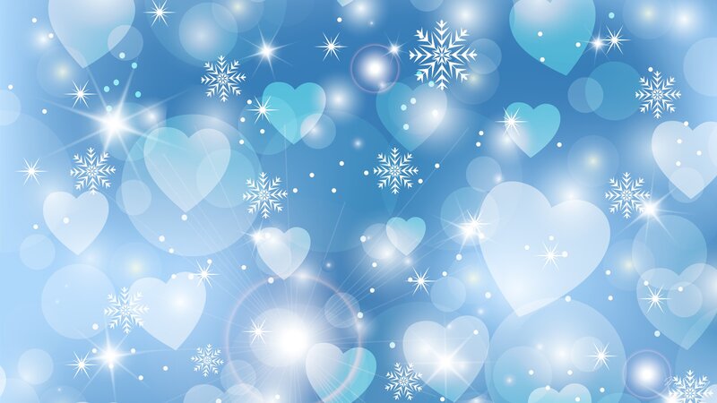 Blue Hearts and Snowflakes