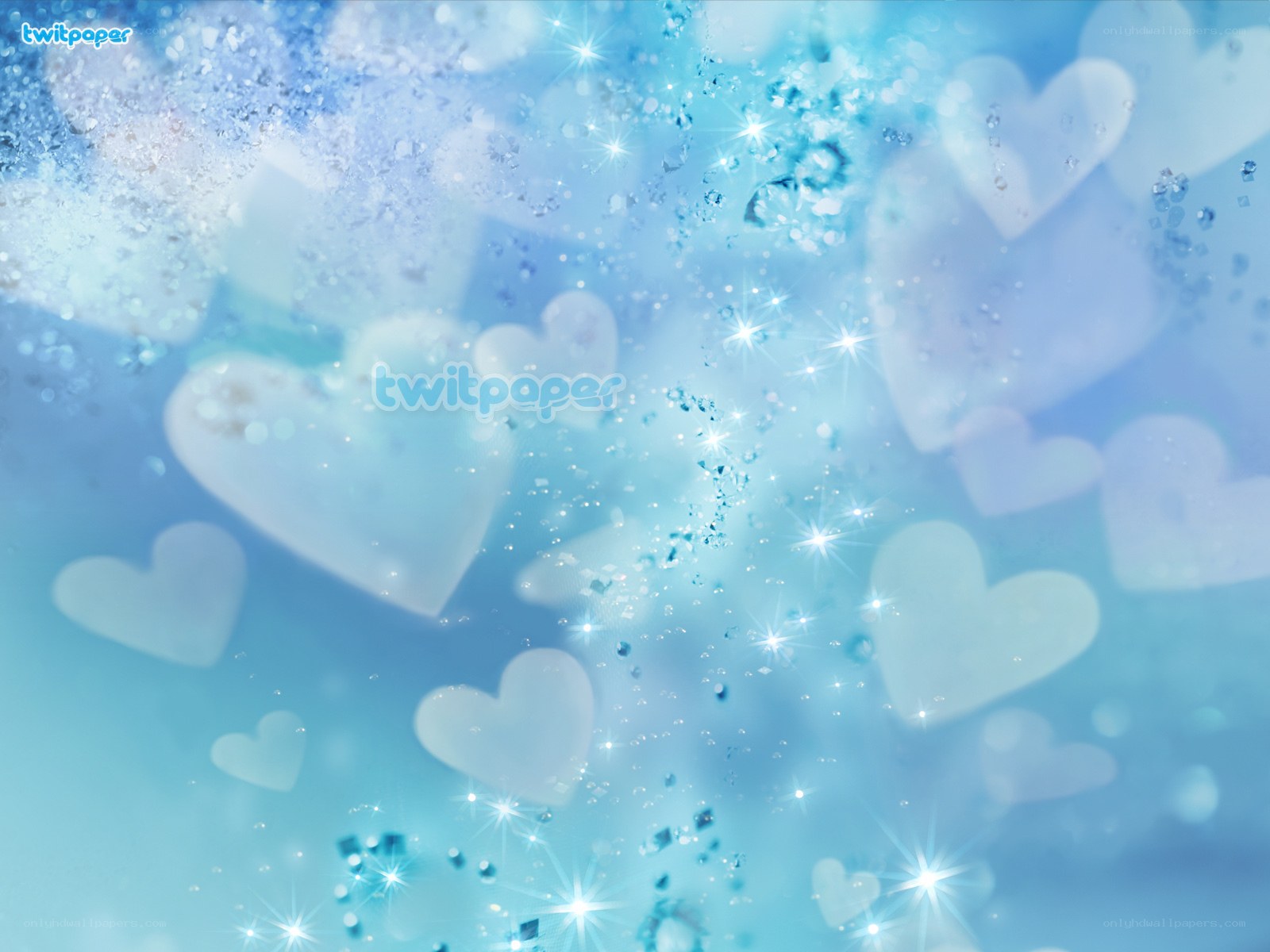 blue hearts and sparkles