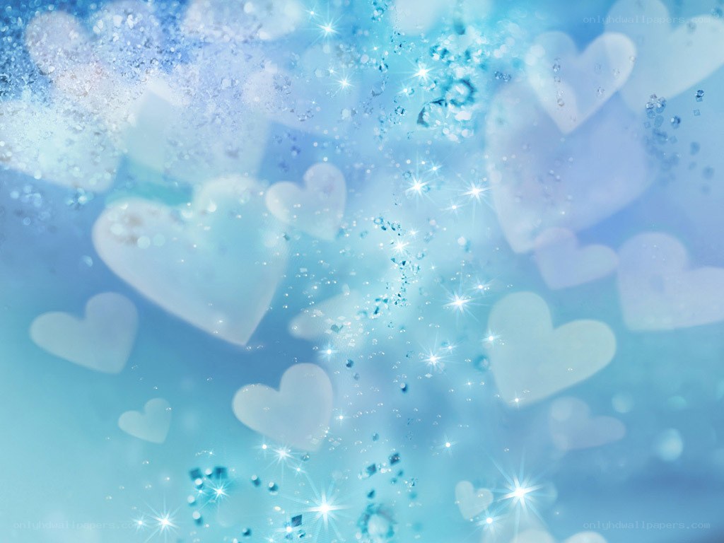 blue hearts and sparkles