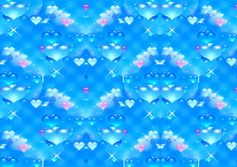 blue hearts and sparkles pattern