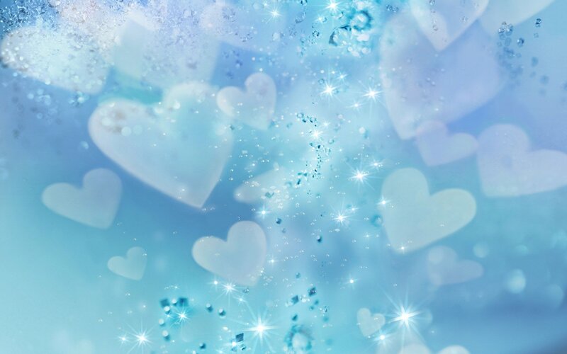 blue hearts and sparkles