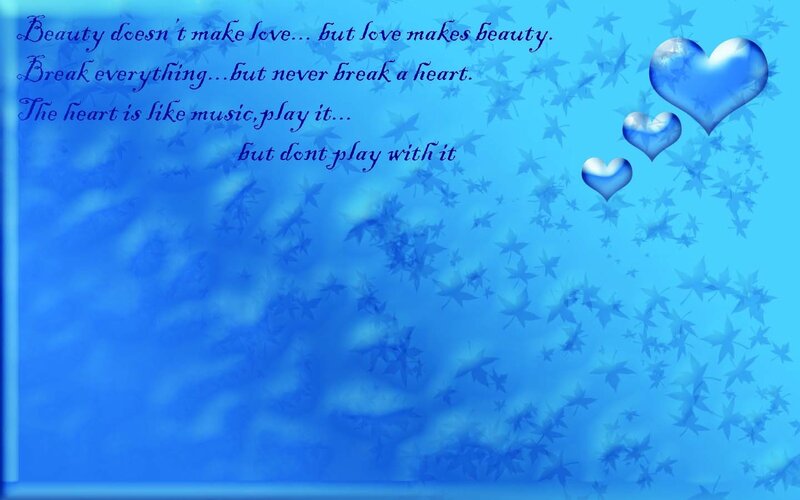 Blue Hearts and Text
