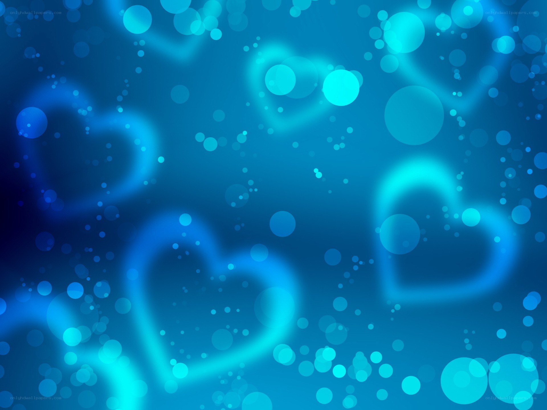 blue hearts bokeh background