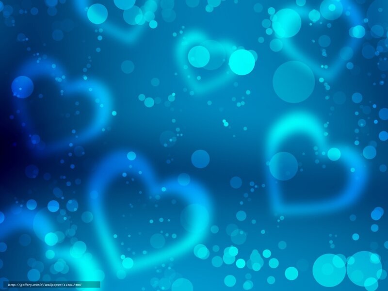 Blue hearts bokeh background