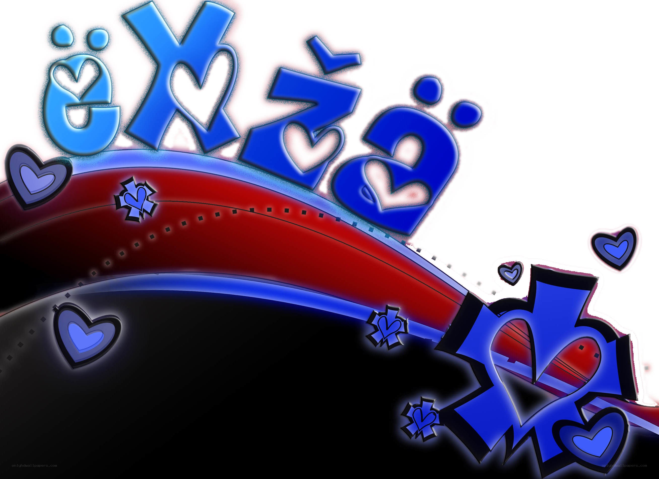 blue hearts graffiti art