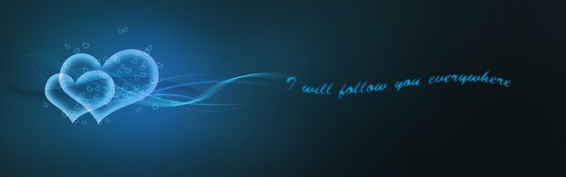 blue hearts with flowing text
