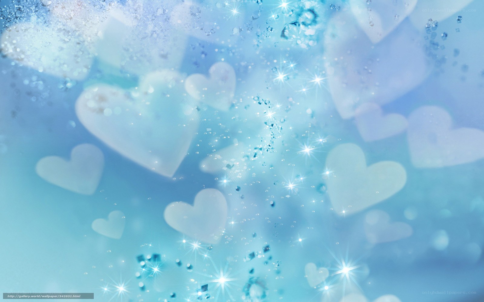 blue hearts with sparkles