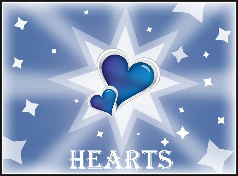 Blue hearts with star background