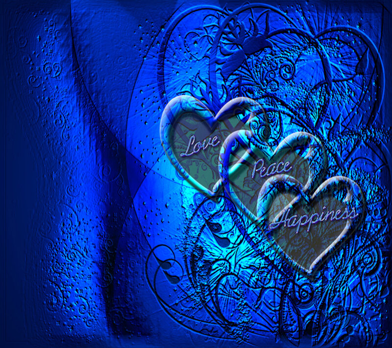 Blue Hearts with Text
