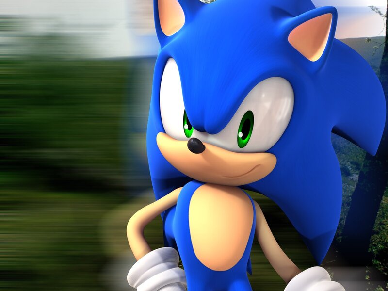 Blue Hedgehog Character — Dynamic, 3d Render, Green Eyes
