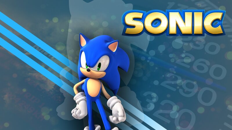 Blue Hedgehog Character — Dynamic, 3d Render, Text