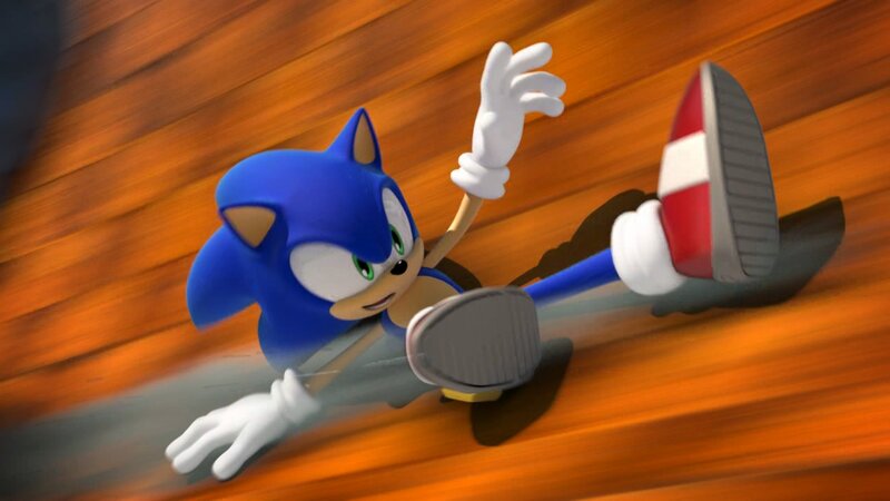 Blue Hedgehog Character — Dynamic, 3d Render, Wooden Floor