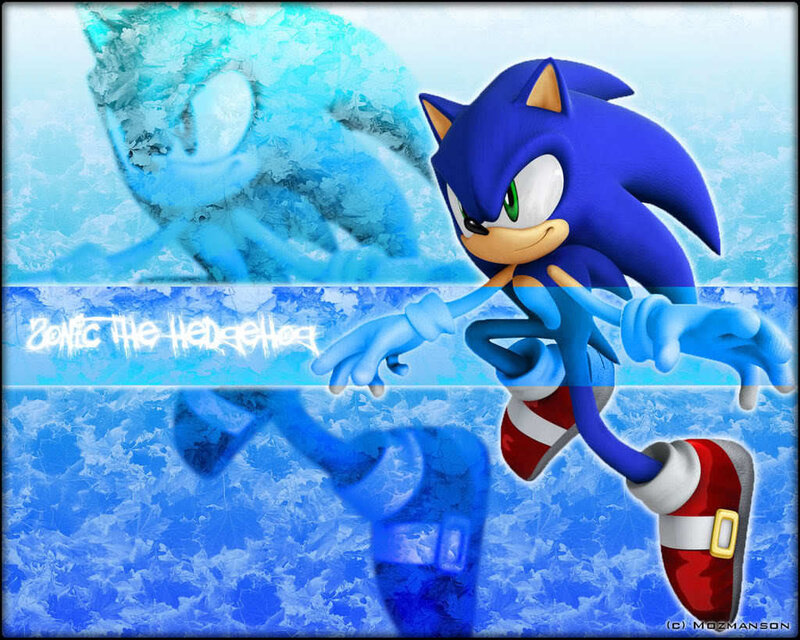 Blue Hedgehog Character — Dynamic, Digital Art, Ice