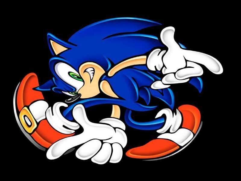 Blue Hedgehog Character — Dynamic, Digital Art, Red Shoes