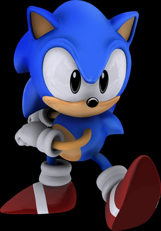 Blue Hedgehog Character — Neutral, 3d Render, Gloves