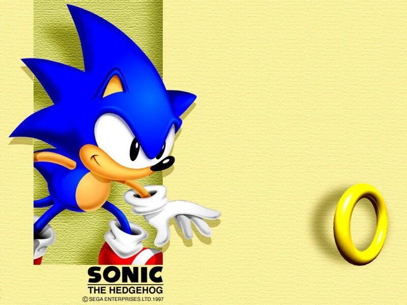 Blue Hedgehog Character — Playful, Digital Art, Yellow Ring