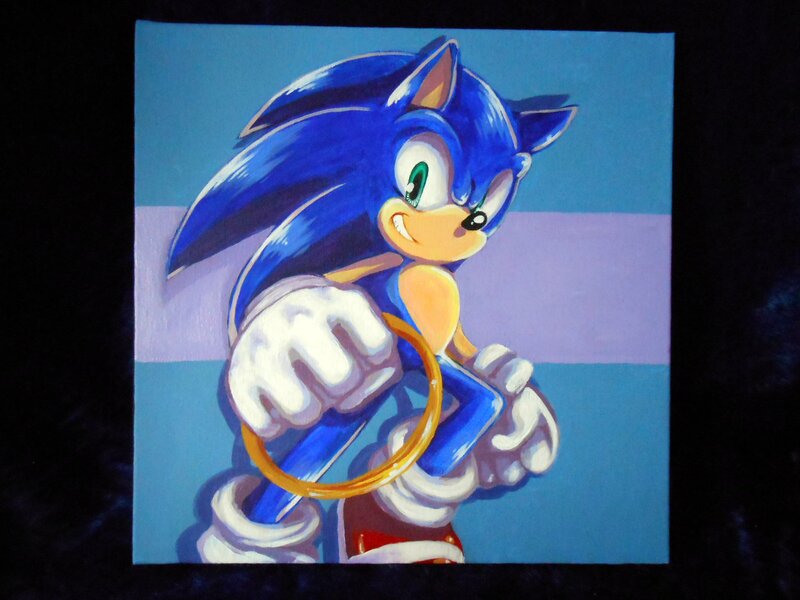 Blue Hedgehog Character — Playful, Painting