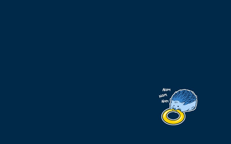 Blue Hedgehog Eating Ring — Playful
