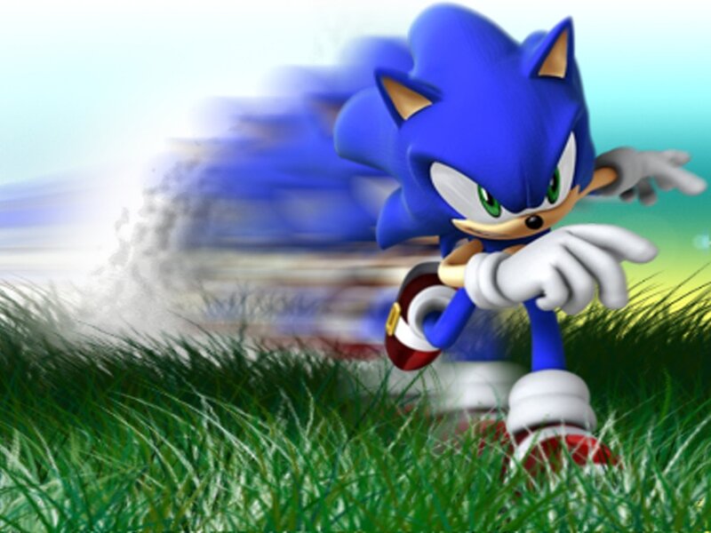 Blue Hedgehog Running — Dynamic, Afternoon, 3d Render