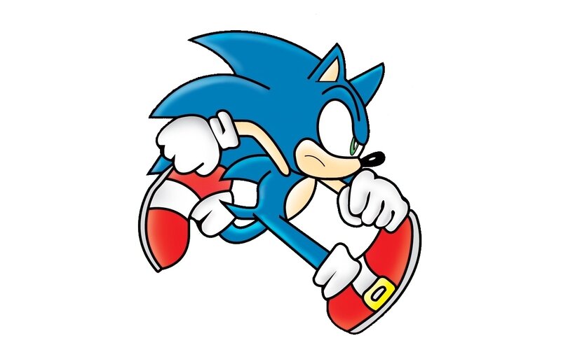 Blue Hedgehog Running — Dynamic, Illustration