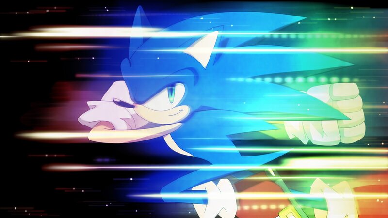 Blue Hedgehog Running — Dynamic, Night