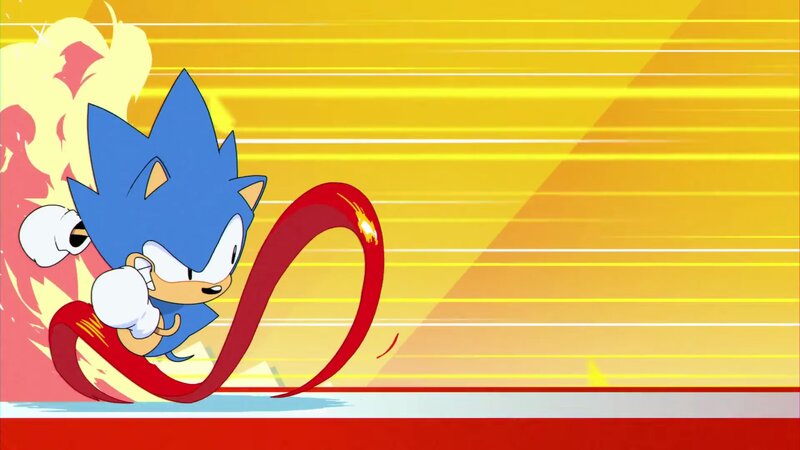 Blue Hedgehog Running — Yellow, Dynamic, Anime