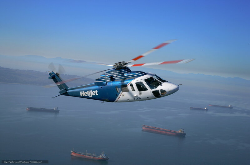 Blue Helicopter Flying