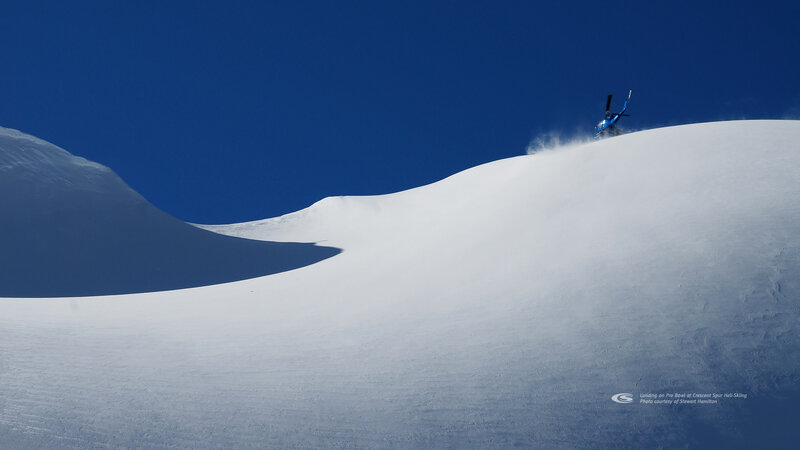 Blue Helicopter on Snow — White