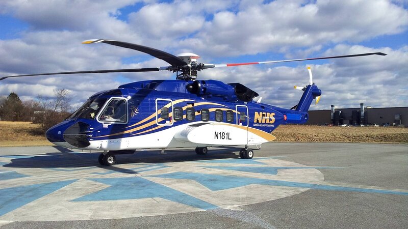 Blue Helicopter on Tarmac — Clear