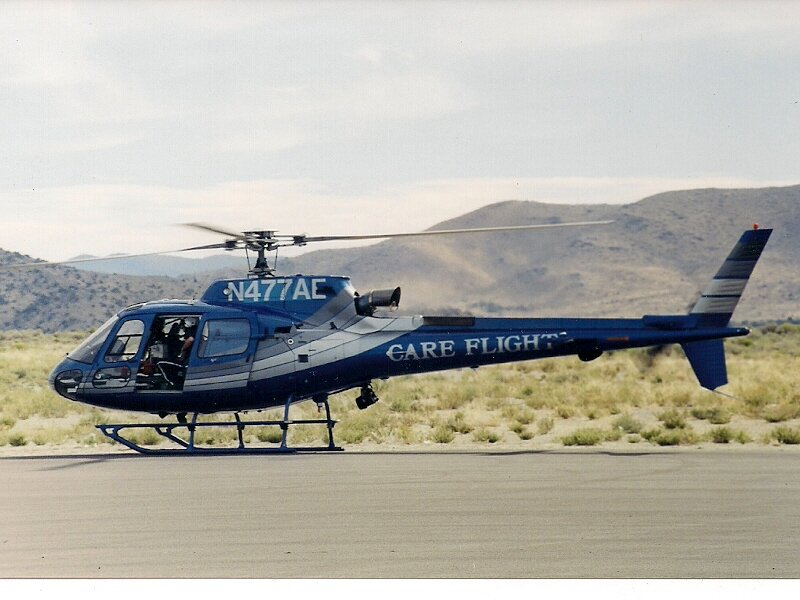 Blue Helicopter on Tarmac — Neutral