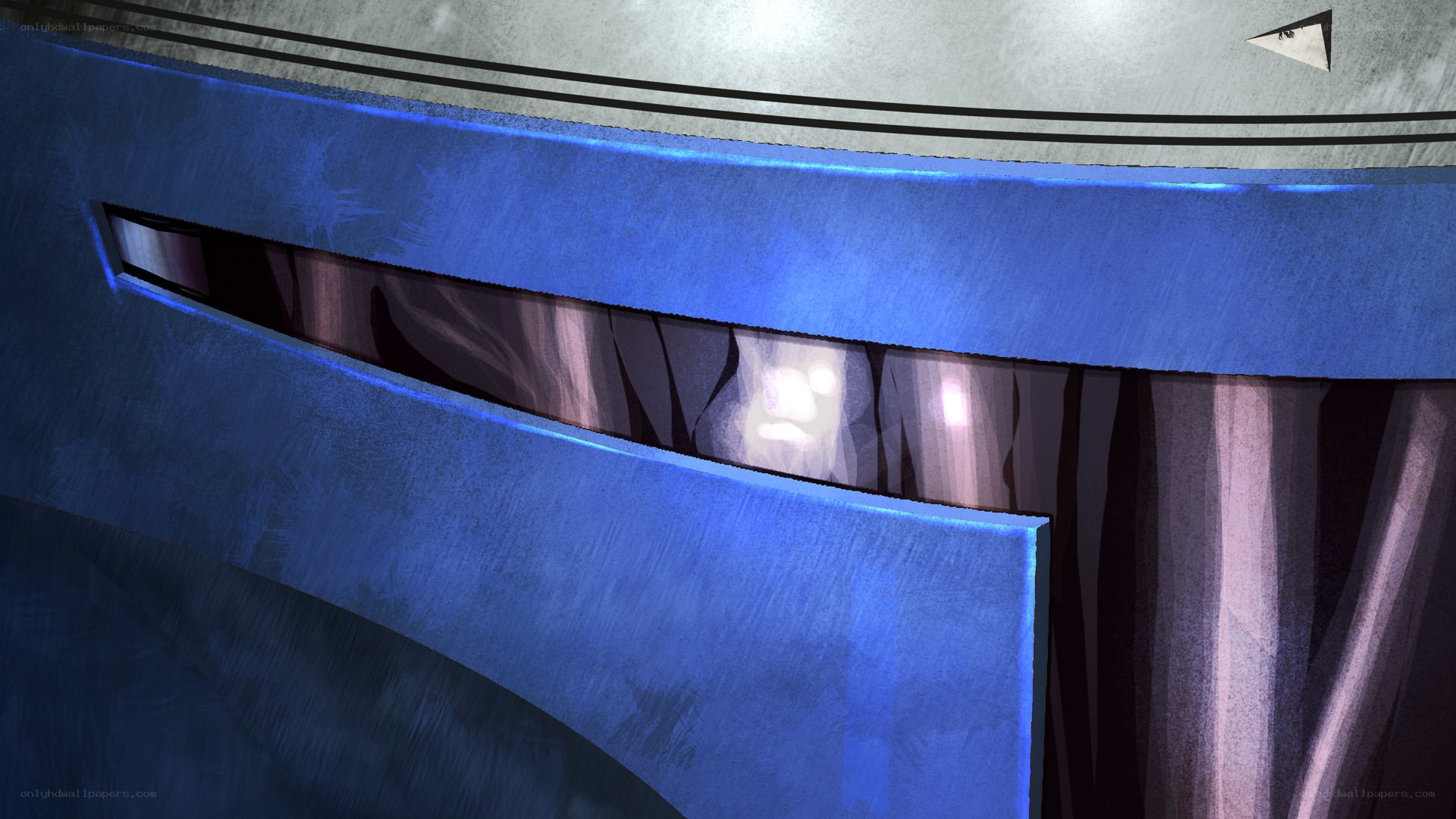 blue helmet with glowing visor