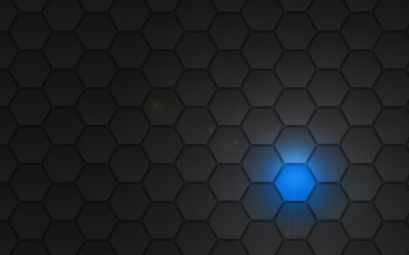 blue hexagon on dark grid