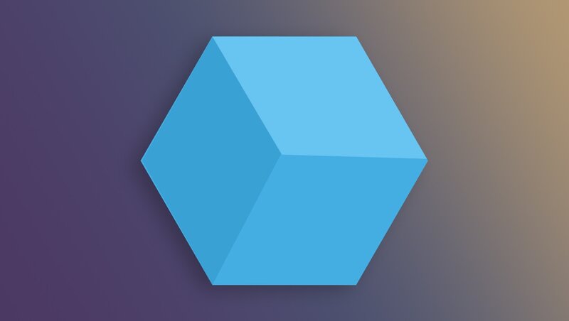 Blue Hexagon Shape