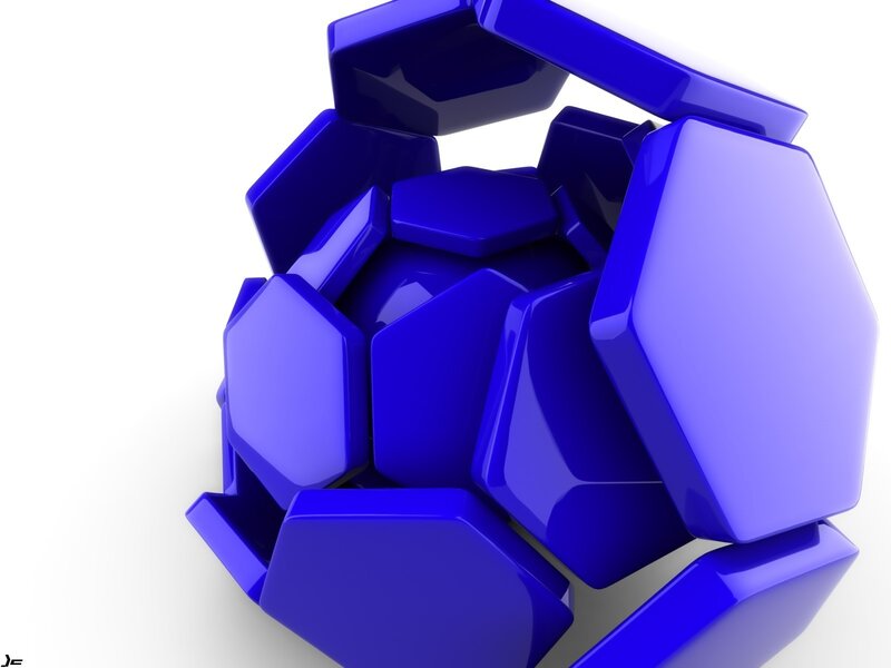 Blue Hexagonal Blocks — Neutral