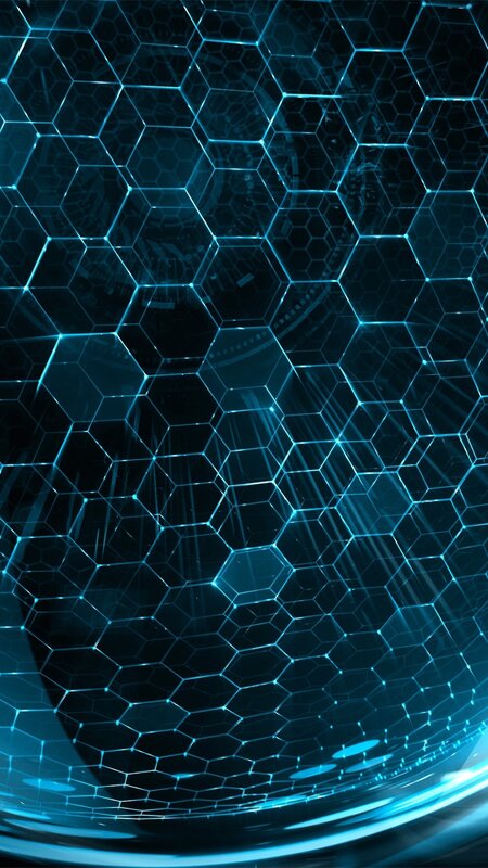Blue Hexagonal Grid — Futuristic