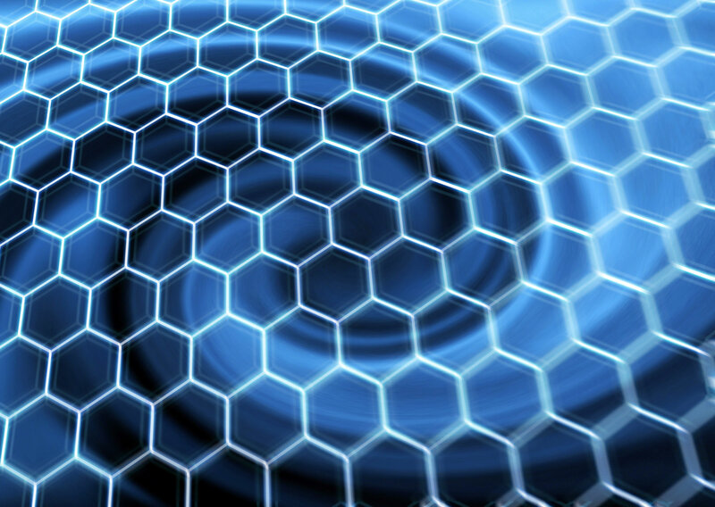 blue hexagonal grid pattern