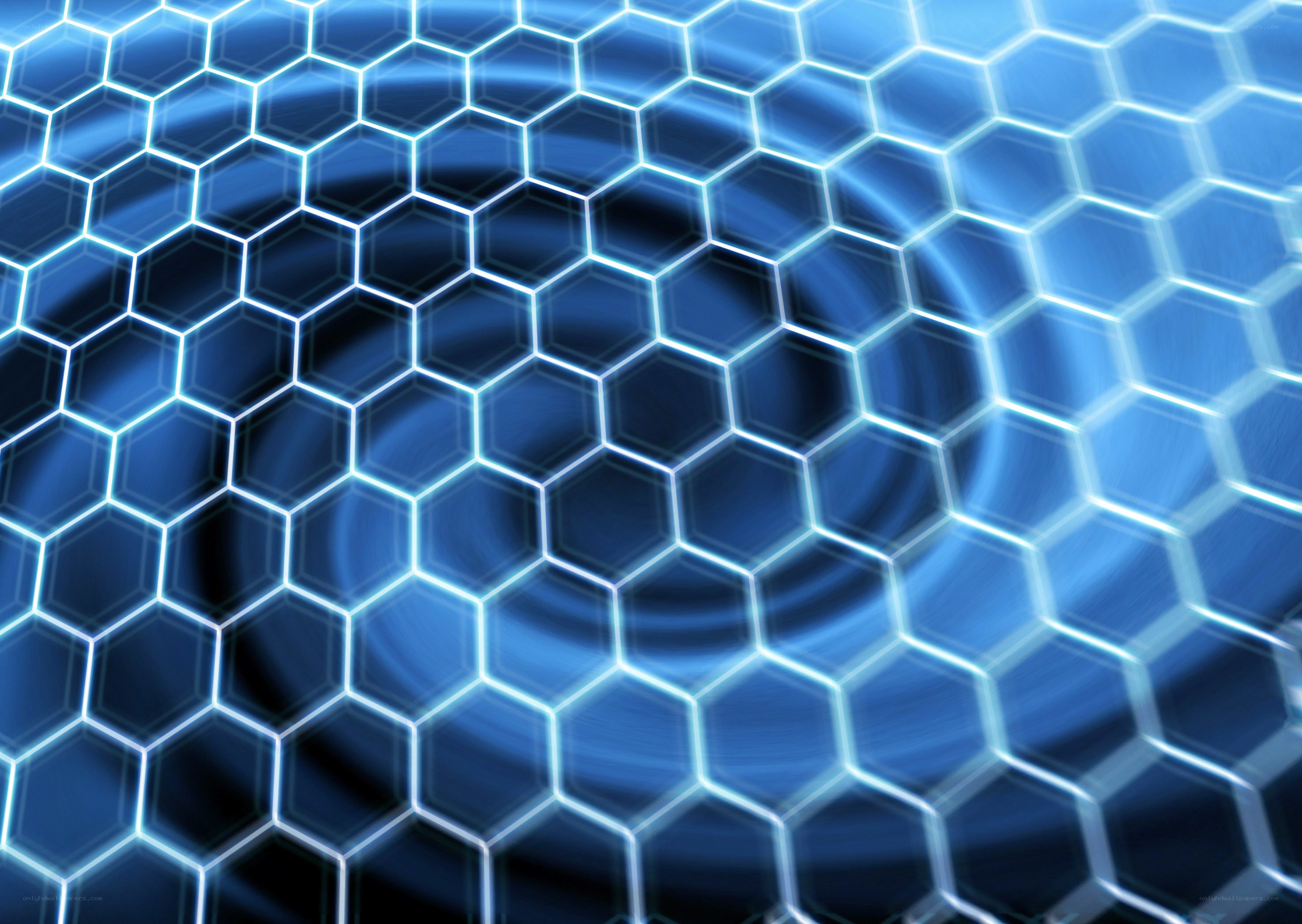 blue hexagonal grid pattern