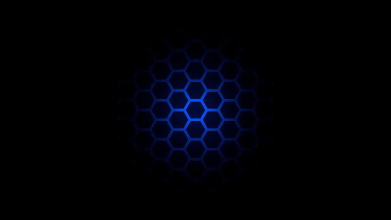 Blue Hexagonal Pattern — Black