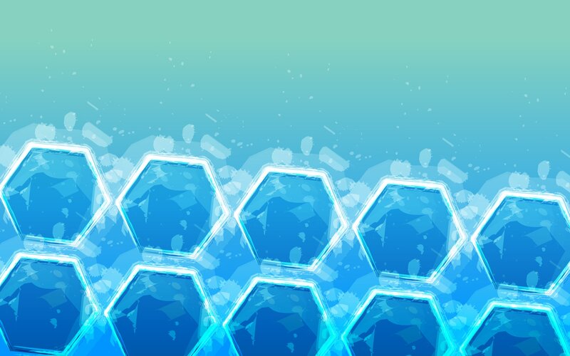 Blue Hexagonal Pattern — Calm, Digital Art, Hexagons