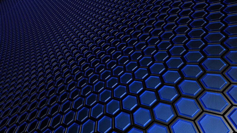 Blue Hexagonal Pattern — Technological, 3d Render