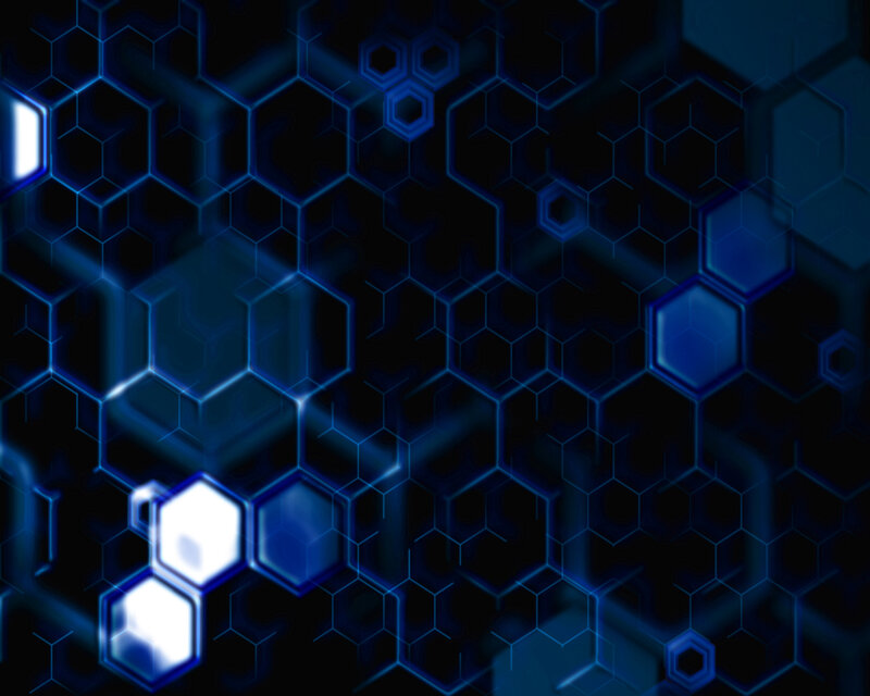 Blue Hexagonal Pattern — Technological, Digital Art, Hexagons, Glow