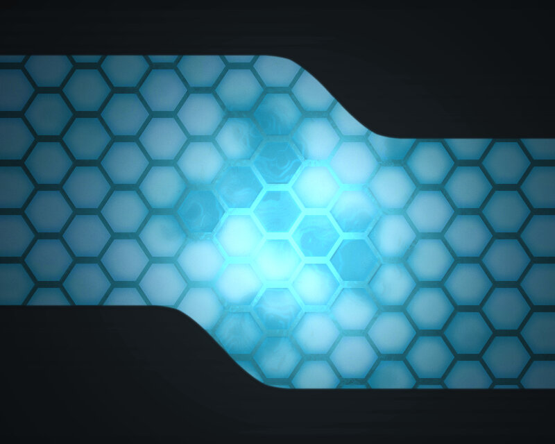 Blue Hexagonal Pattern — Technological, Digital Art, Hexagons