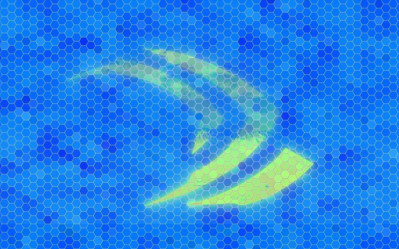 Blue Hexagonal Pattern — Technological, Digital Art