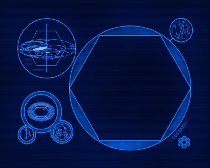 Blue Hexagonal Schematics